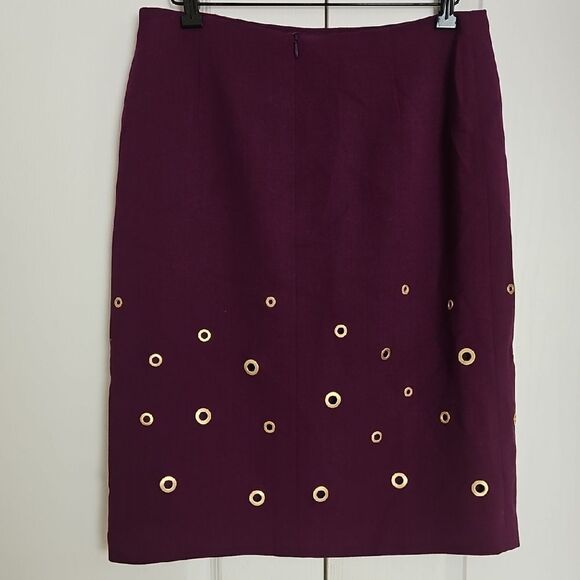 Escada Purple Embellished Pencil Skirt Knee-Length - Picture 8 of 16